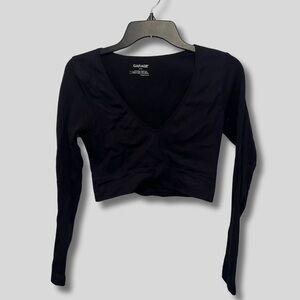 Garage Long Sleeve V-Neck Fitted Top